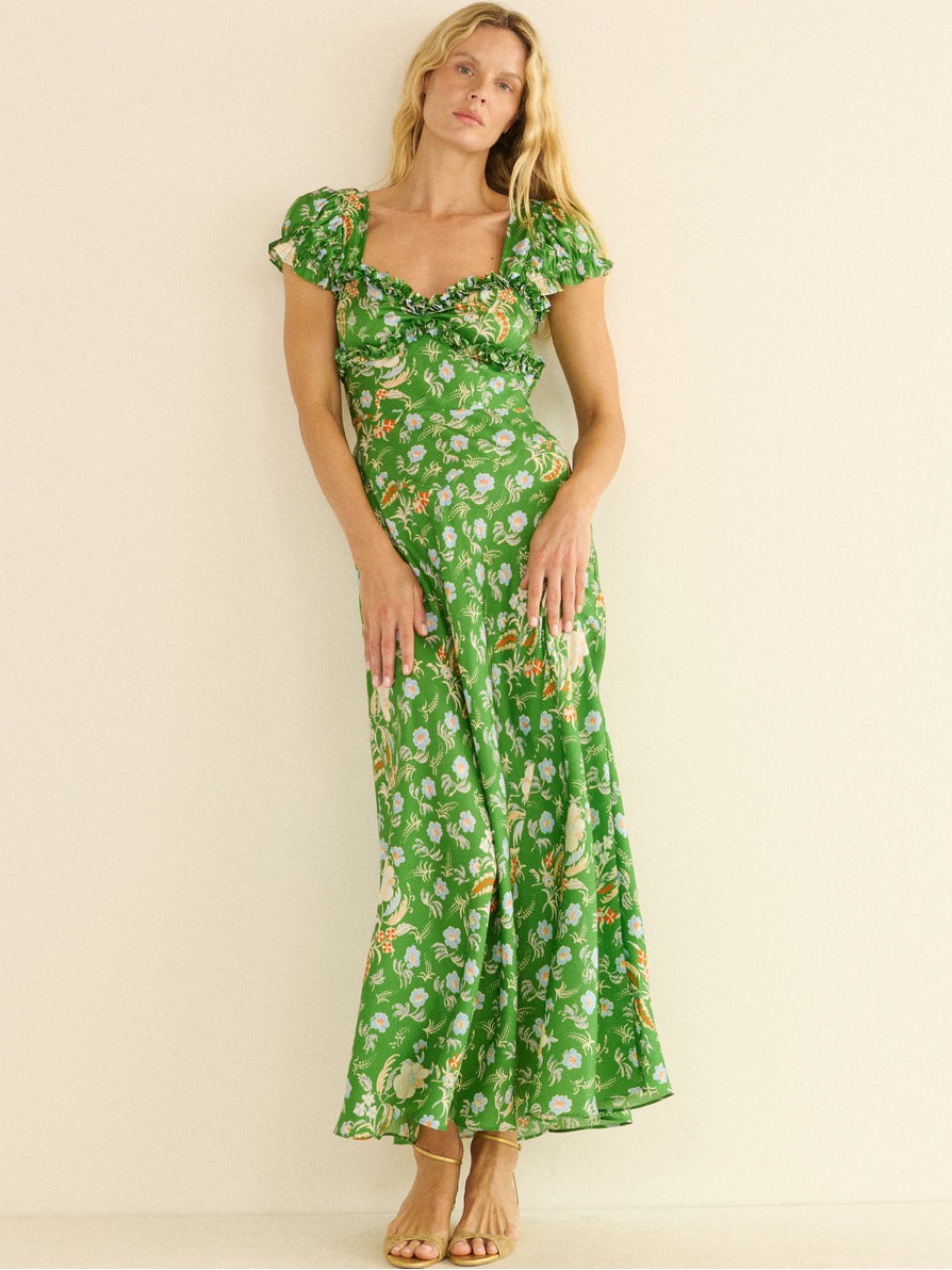 Nwot Den Valerine Dress In Emerald Hollyhock Hills